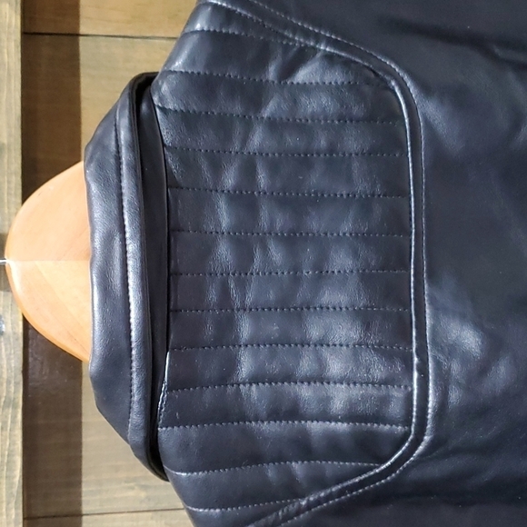 MENS COLLEZIONE MILANO REPORTER RDG BLACK LEATHER COAT SIZE XL CITY BOY WINTER - Picture 10 of 16